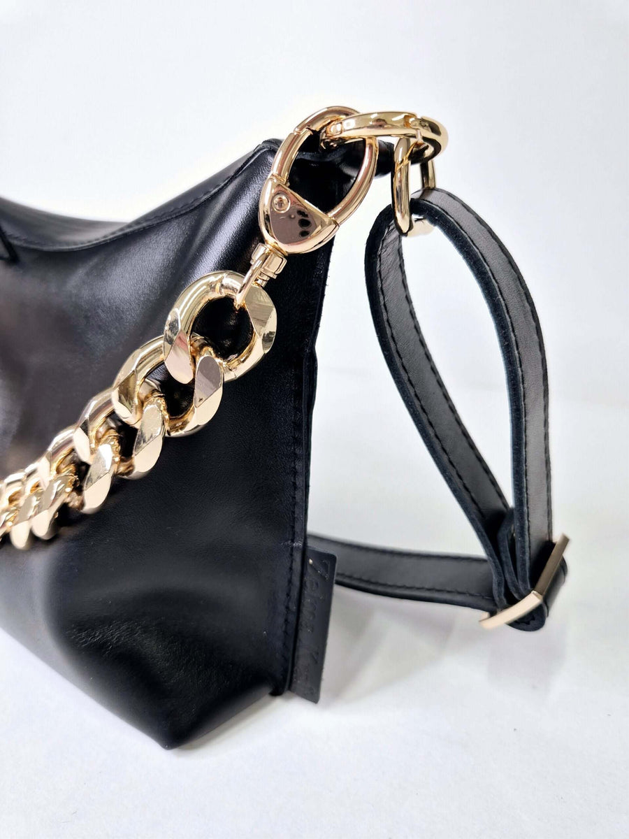 Classic Black Handbag with Metallic Accents – Versatile & Elegant by Zelma Kraft at brixbailey.com