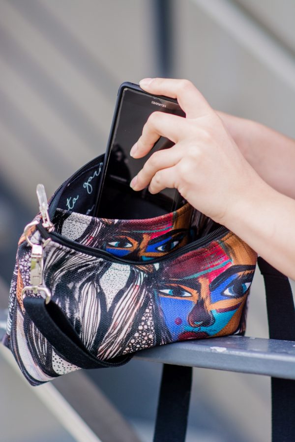 Two-in-One Crossbody Bag with Original Artwork – Stylish & Versatile by Garbanota at www.brixbailey.com