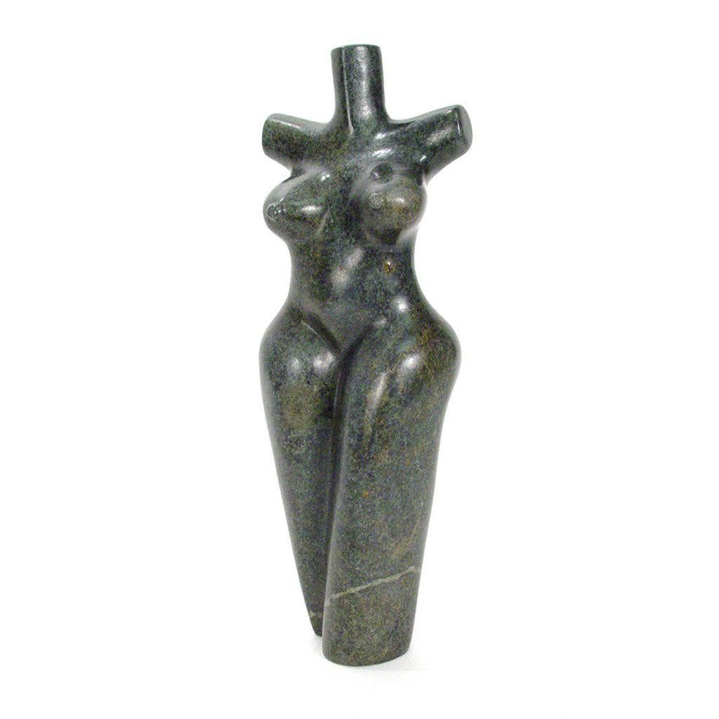 11 inch Female Torso Serpentine Stone Sculpture