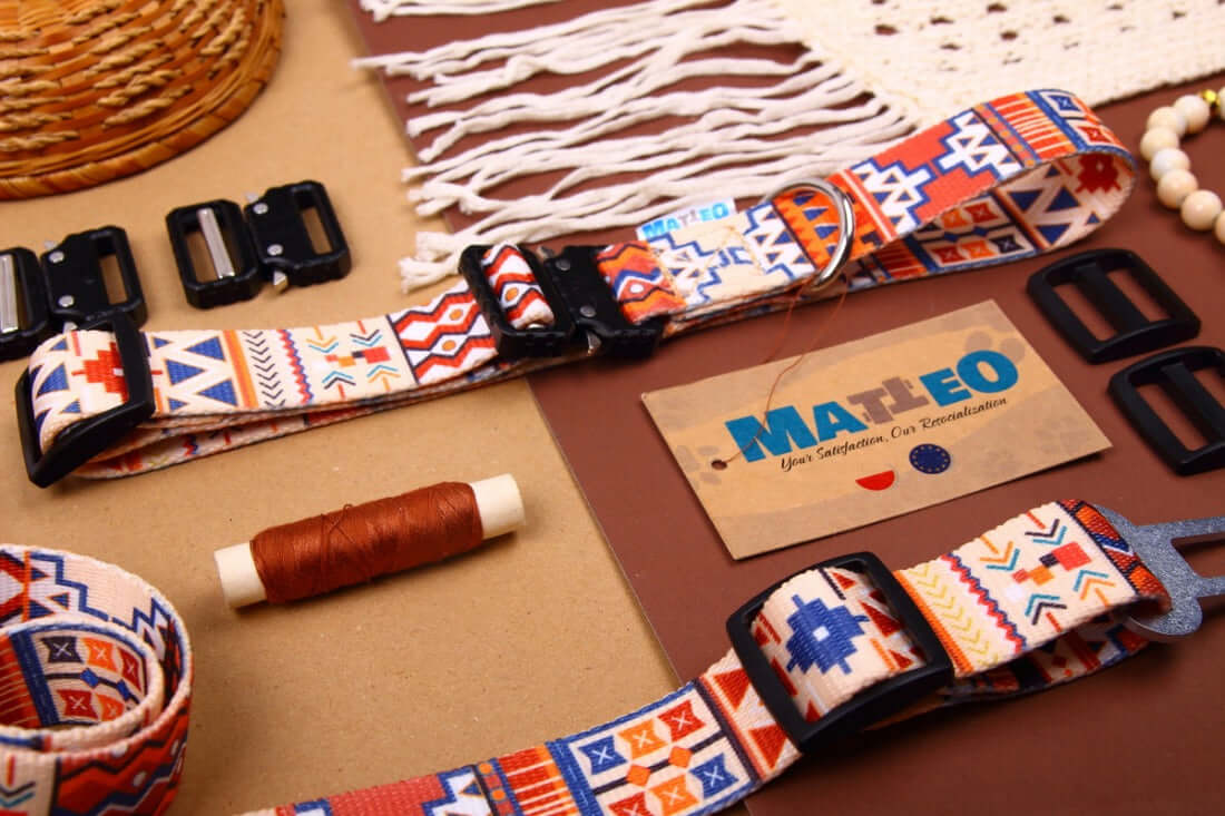 Boho Collection Dog Collar – A style that combines hippie blaze of colors with casual surfers and bohemian originality. by Matteo at www.brixbailey.com