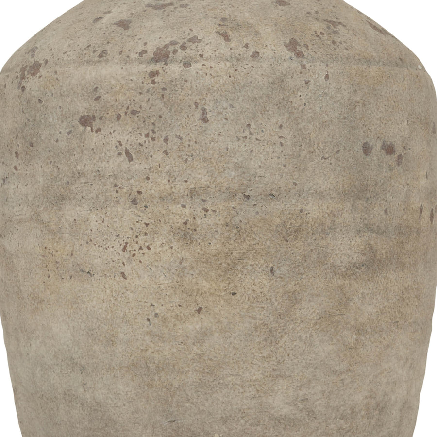 Large Deruta ceramic vase in mottled grey, Italian handcrafted design with textured finish, 50cm statement piece for home decor by Sostter at brixbailey.com