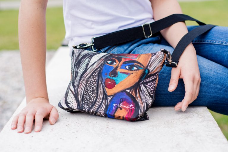 Original Art Crossbody Bag – Versatile & Stylish Handmade Accessory by Garbanota at www.brixbailey.com