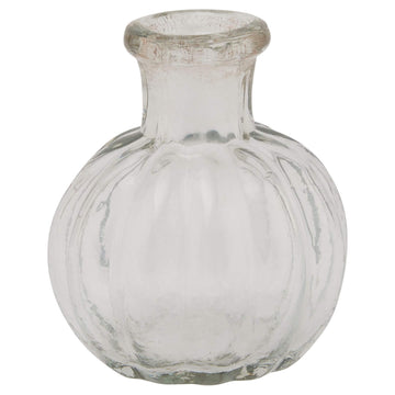 Minimalist clear glass bud vase, 6cm tall, perfect for single stems or dried arrangements, contemporary tabletop decor (124 chars) by Sostter at brixbailey.com