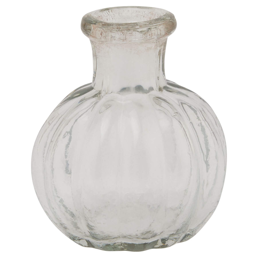 Minimalist clear glass bud vase, 6cm tall, perfect for single stems or dried arrangements, contemporary tabletop decor (124 chars) by Sostter at brixbailey.com