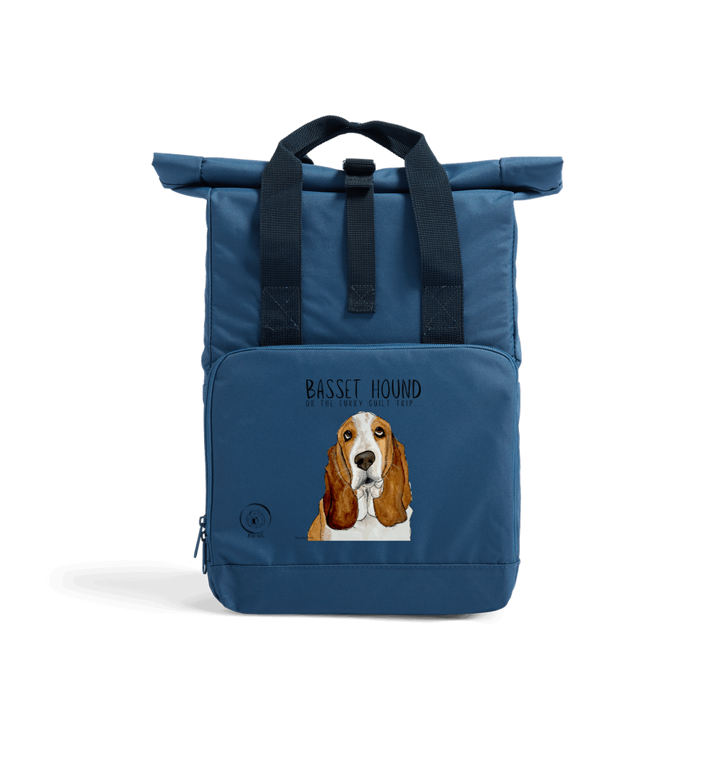 Basset Hound Roll-Top Backpack: Stylish, Sustainable, and Guilt-Trip Approved!
