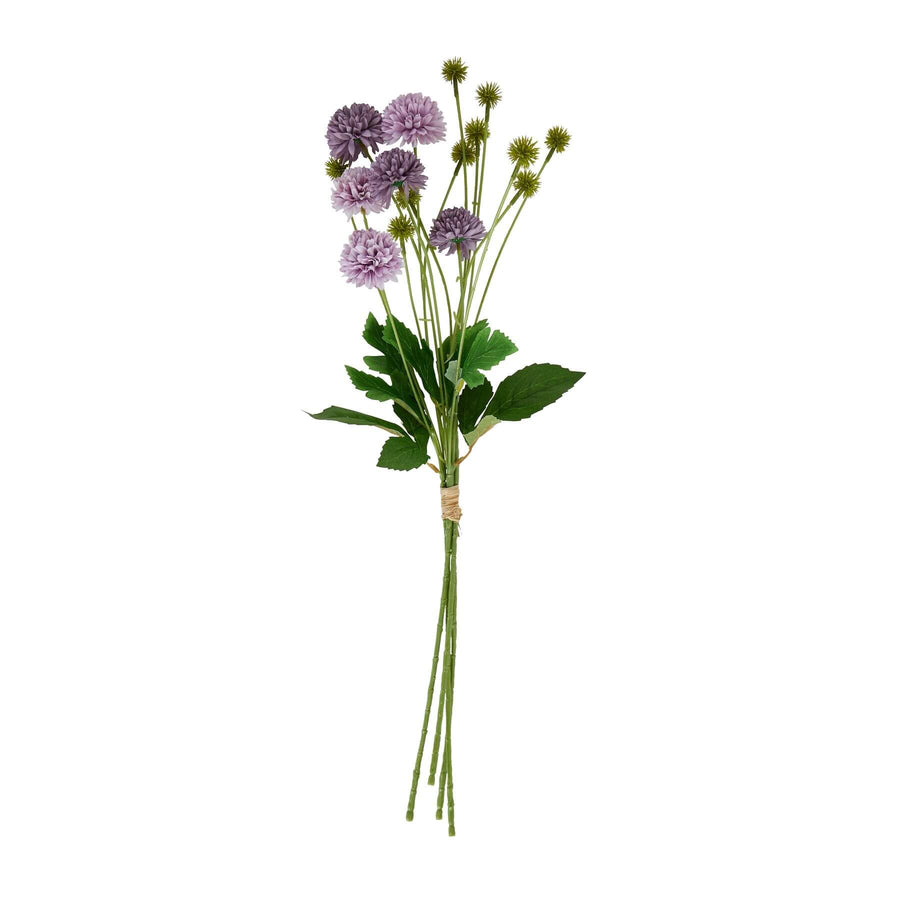 Deep purple artificial chrysanthemum bouquet with realistic plastic petals, 60cm tall for elegant home decor by Sostter at brixbailey.com