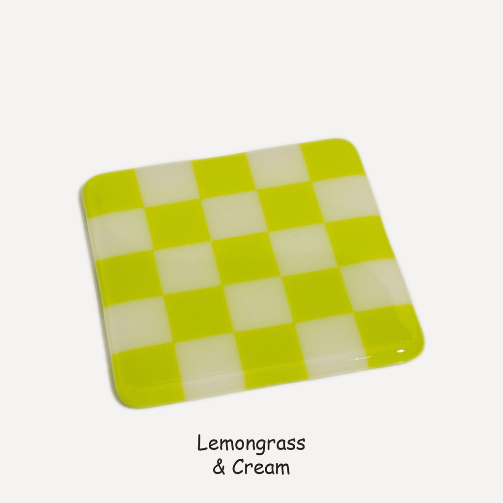 10cm Chequered Dual Colour Coaster - Oceanside Collection