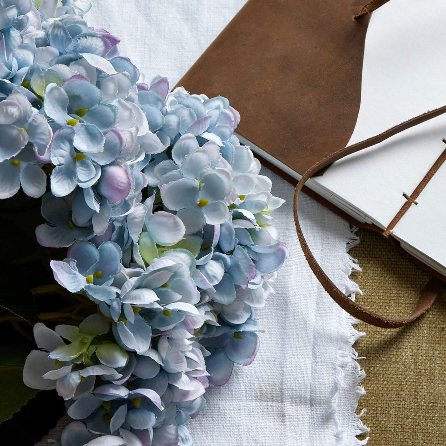 Lifelike blue hydrangea stems in rich hue, handcrafted for home decor, maintenance-free artificial flowers (124 chars) by Sostter at brixbailey.com