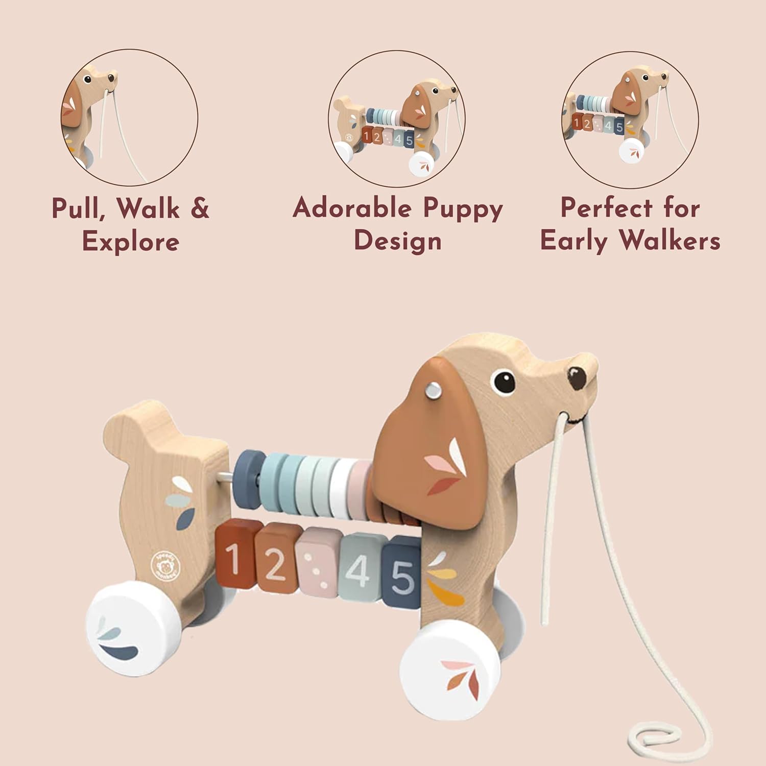 Speedy Monkey Puppy Pull Along