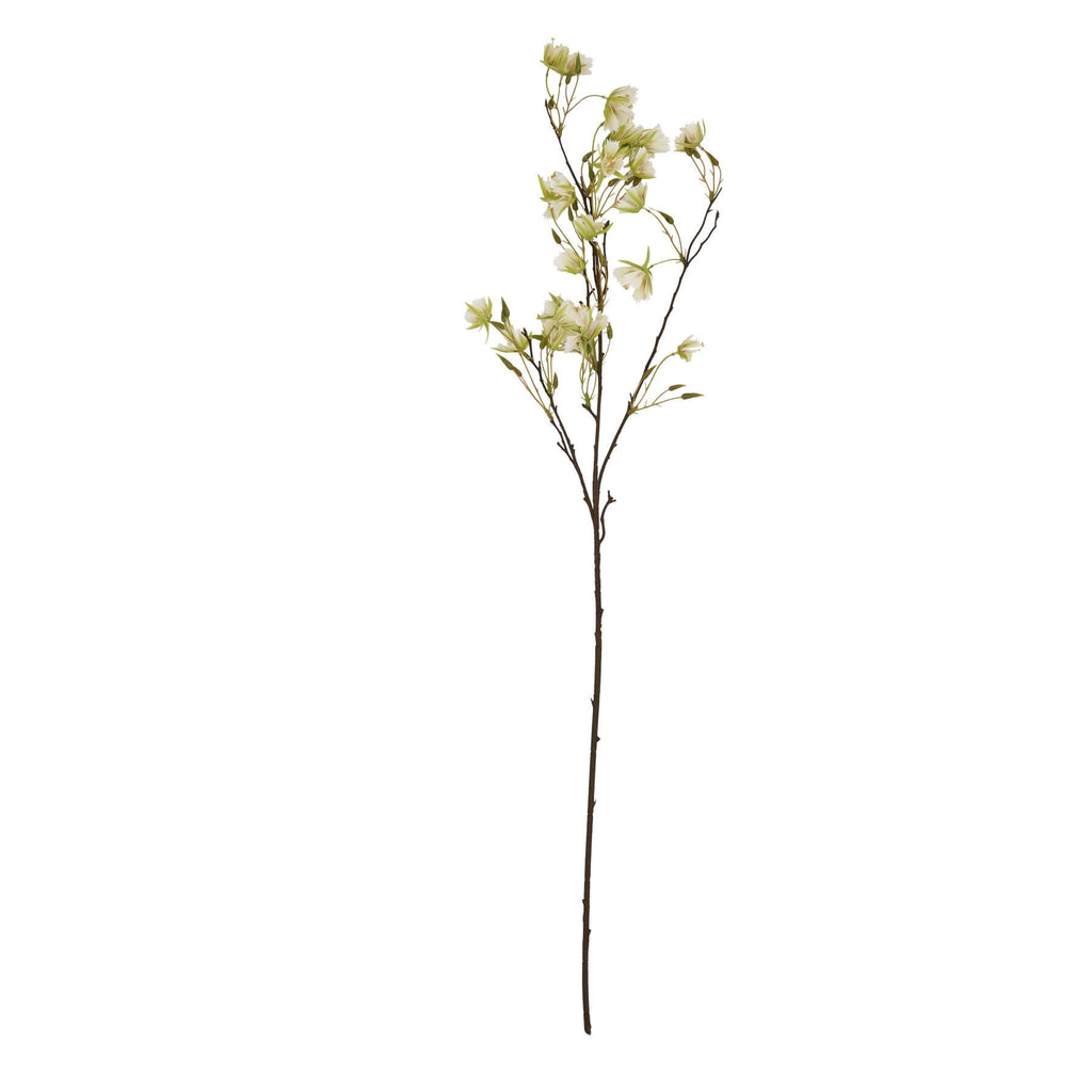 Lifelike artificial Elaeocarpus stem with finely textured green leaves, 100cm tall, perfect for modern floral arrangements. by Sostter at brixbailey.com