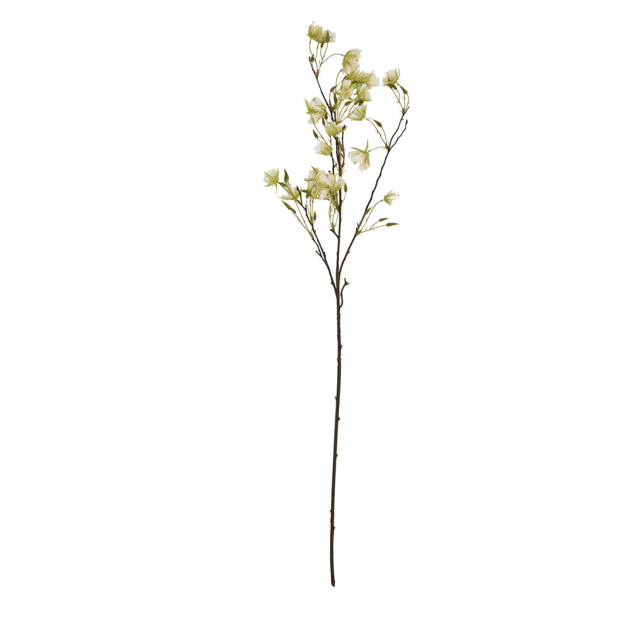 Lifelike artificial Elaeocarpus stem with finely textured green leaves, 100cm tall, perfect for modern floral arrangements. by Sostter at brixbailey.com