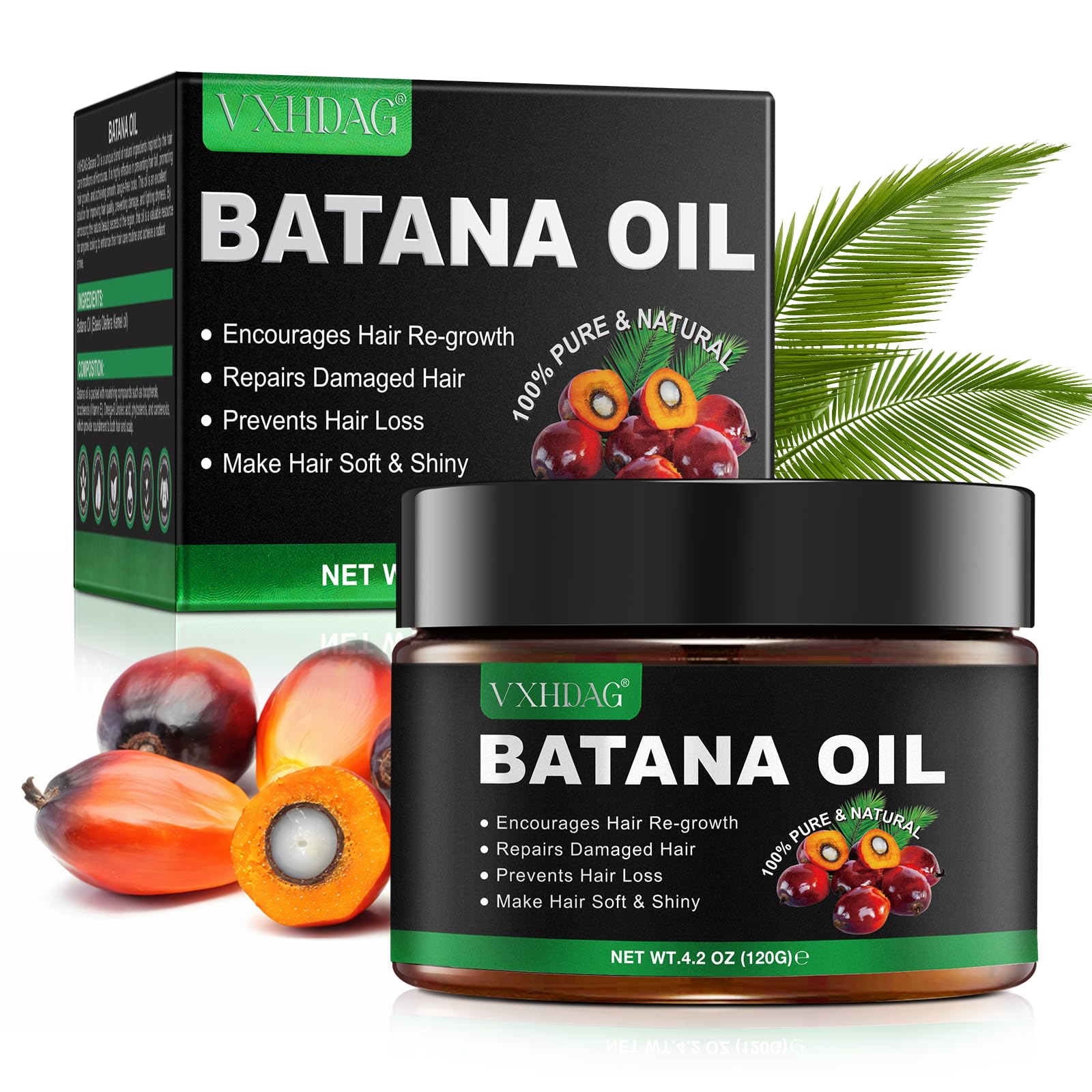 Batana Oil for Hair Growth - 100% Natural Botana Oil from Honduras, Eliminate Hair Split Ends, Restores Damaged Hair and Scalp, Enhances Hair Radiance