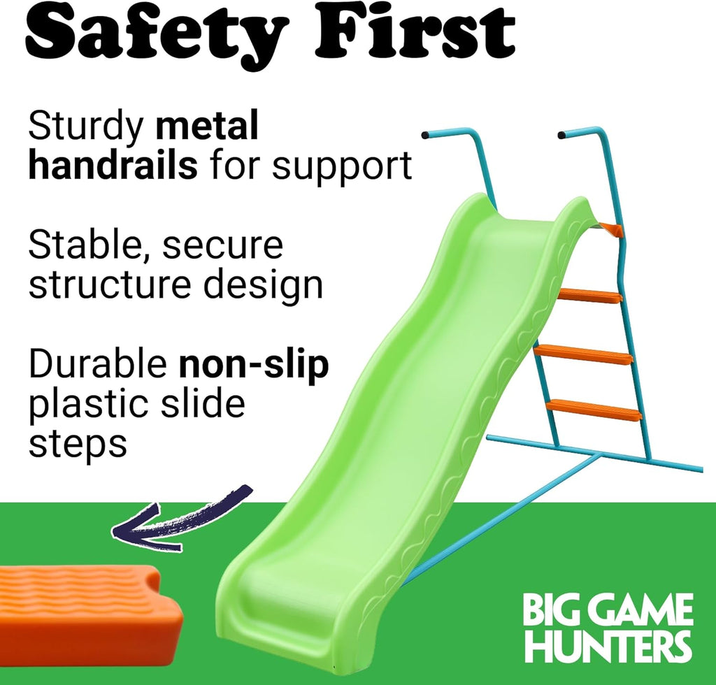 Children's Slide - Wavy - 1.85m - Freestanding - Green