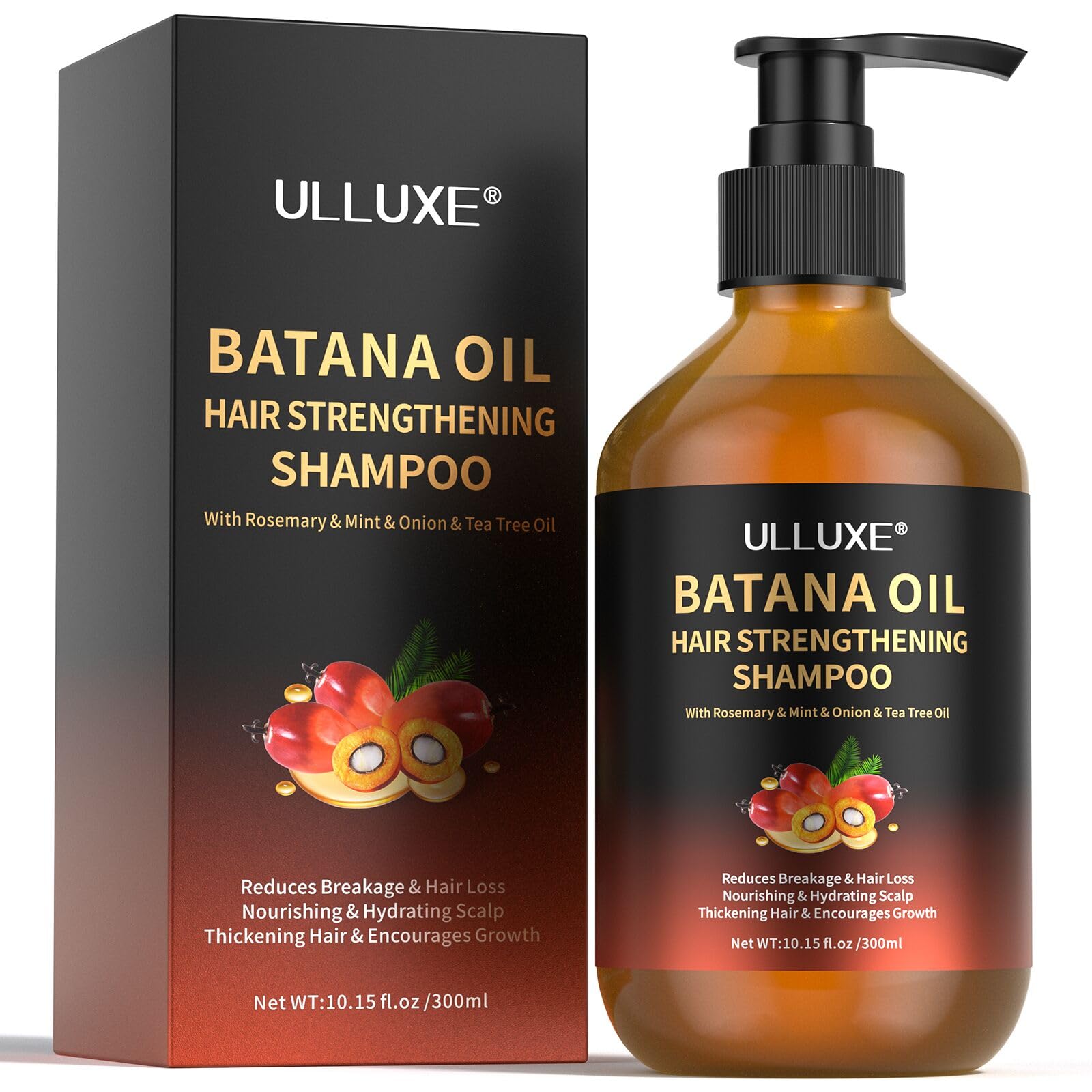 Batana Oil Shampoo for Hair Growth, Strengthening and Growth-Promoting Formula for Men and Women with Thinning Hair or Hair Loss, Enriched with