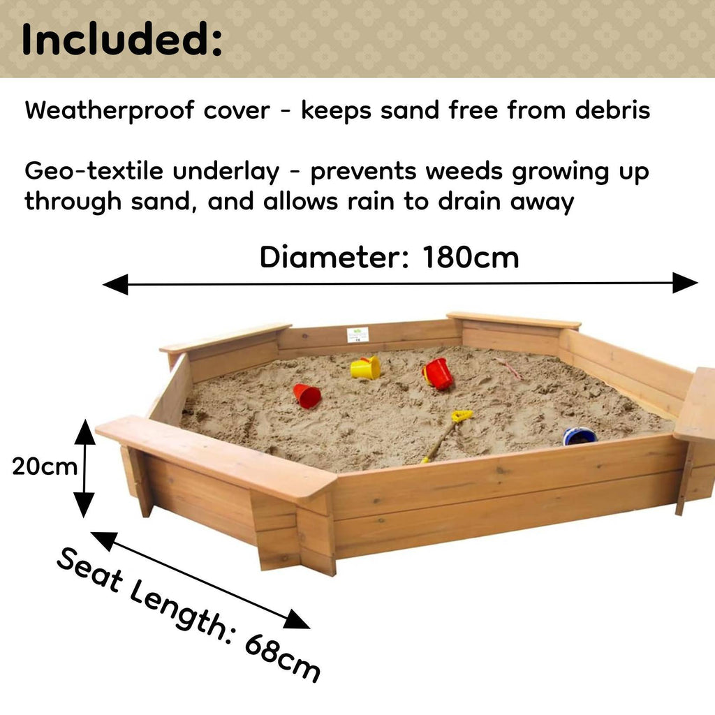 1.8m Diameter Octagonal Wooden Sandpit