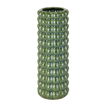 Handcrafted olive bubble vase with textured ceramic glaze, organic sculptural centerpiece for floral arrangements. by Sostter at brixbailey.com