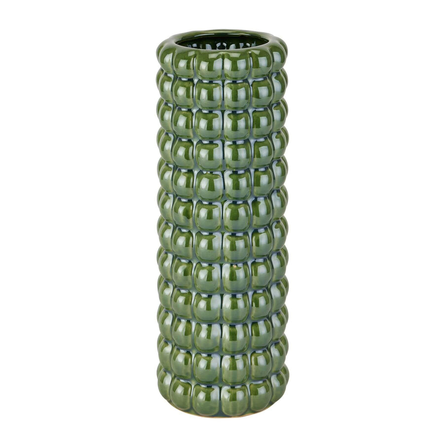 Handcrafted olive bubble vase with textured ceramic glaze, organic sculptural centerpiece for floral arrangements. by Sostter at brixbailey.com