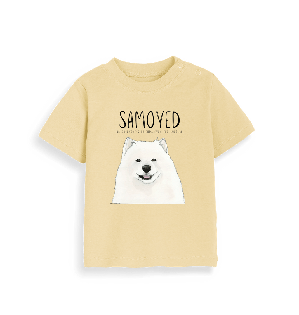 Samoyed Baby T-Shirt: Everyone’s Friend, Even the Burglar