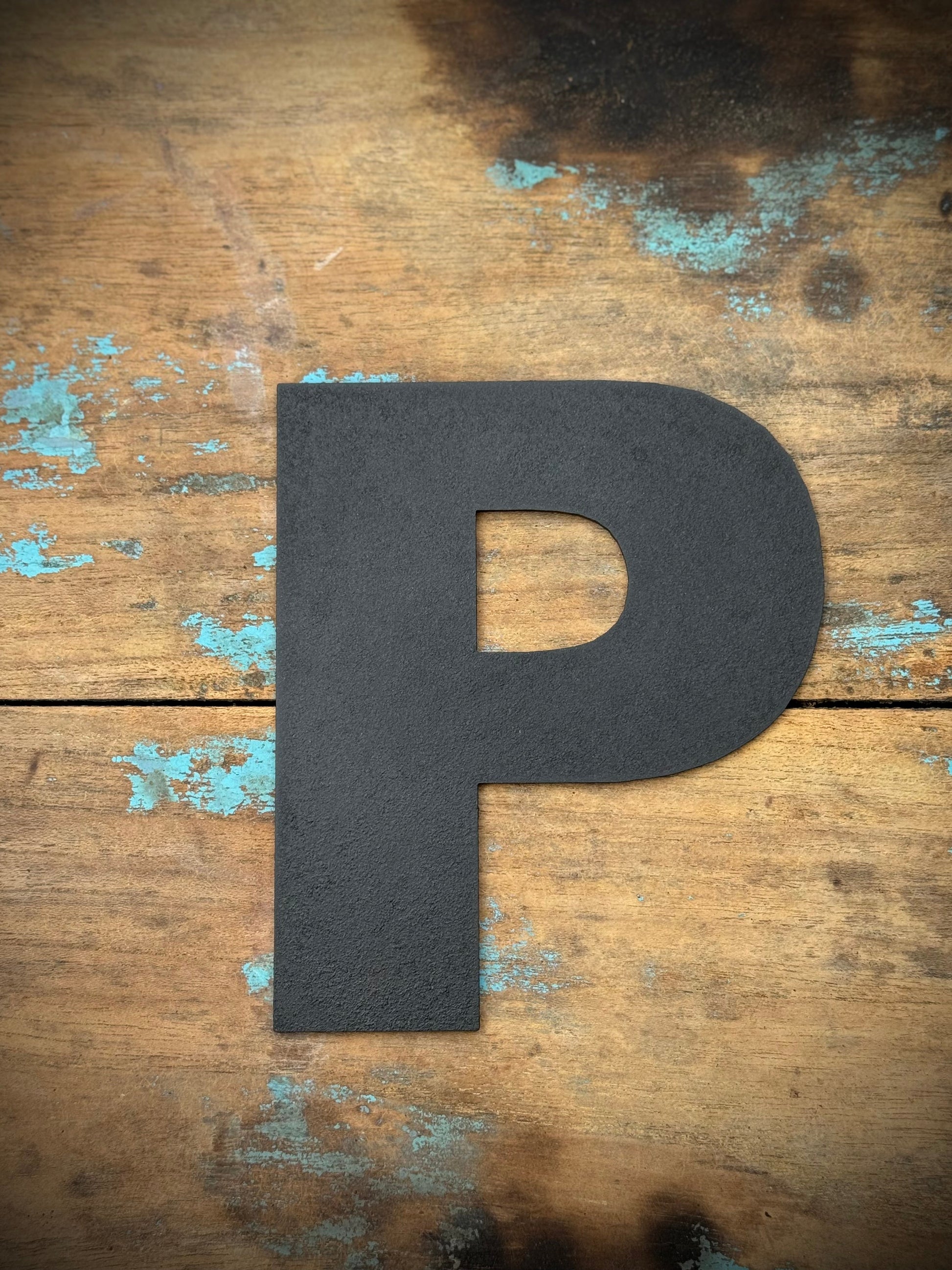 12" and 5" Black Fat Font Metal Letters.