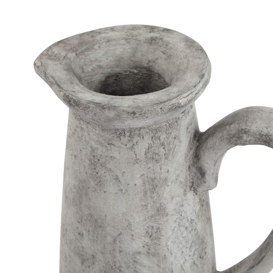 White ceramic Athena pitcher with sculptural silhouette, perfect for floral arrangements or as a water pitcher. by Sostter at brixbailey.com