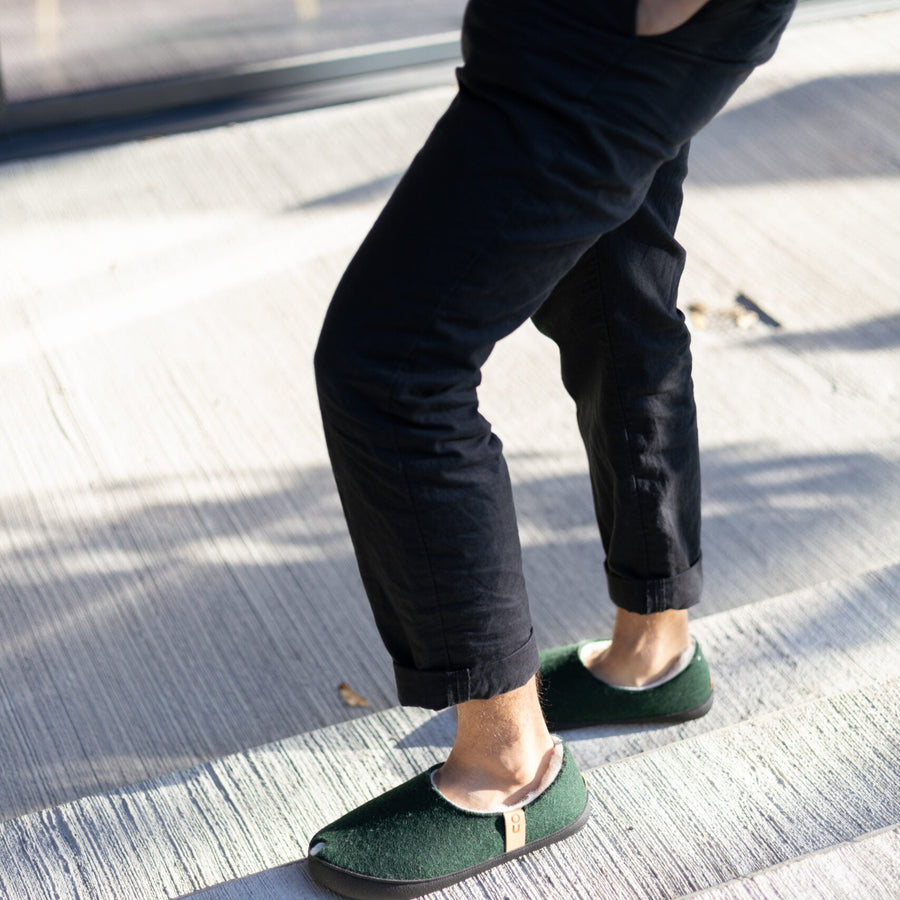 TOKU Budapest Slippers with Lambswool - Dark Green