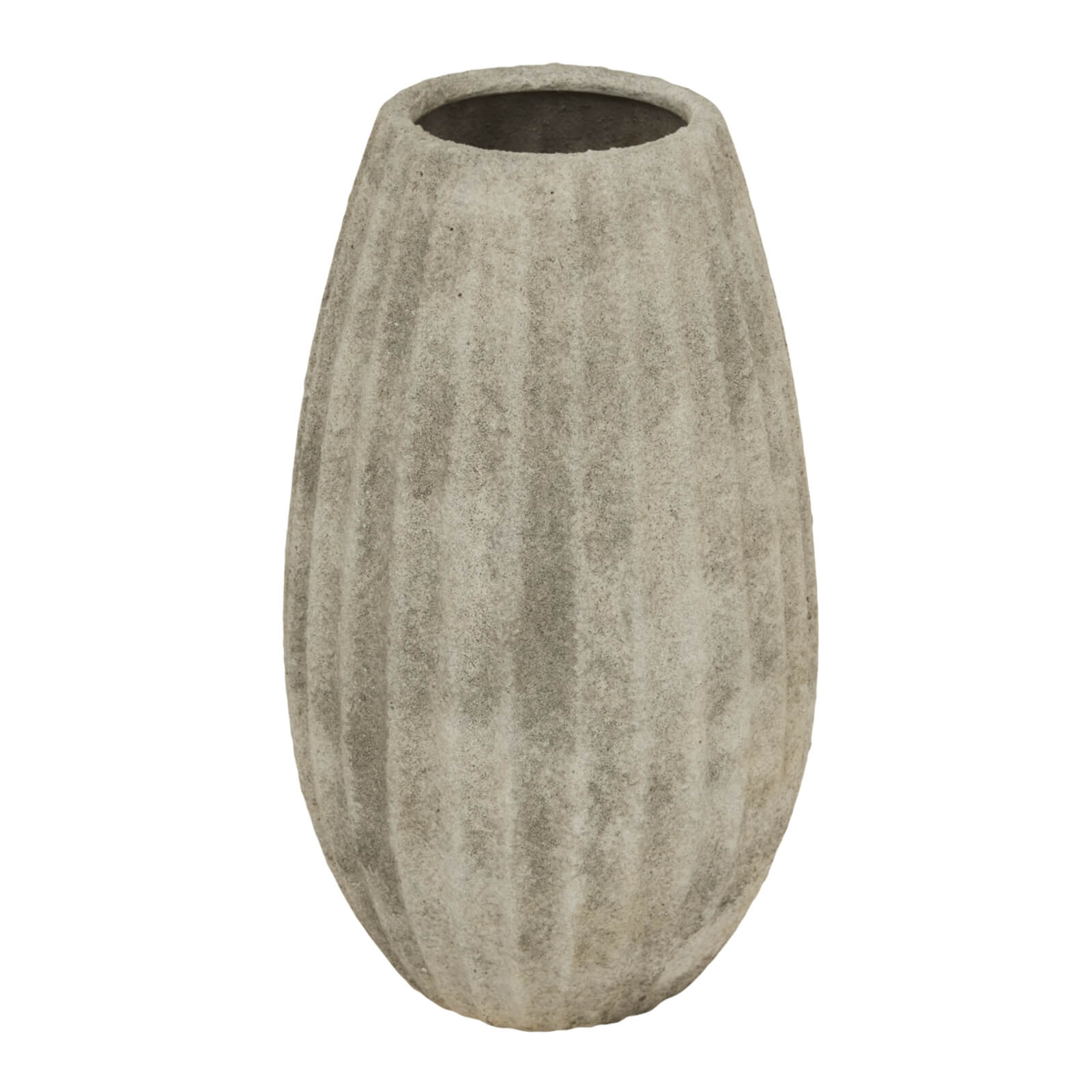 Handcrafted light grey ceramic vase with Mediterranean-inspired design, smooth matte finish, 31 cm tall. by Sostter at brixbailey.com