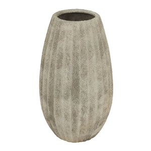 Handcrafted light grey ceramic vase with Mediterranean-inspired design, smooth matte finish, 31 cm tall. by Sostter at brixbailey.com