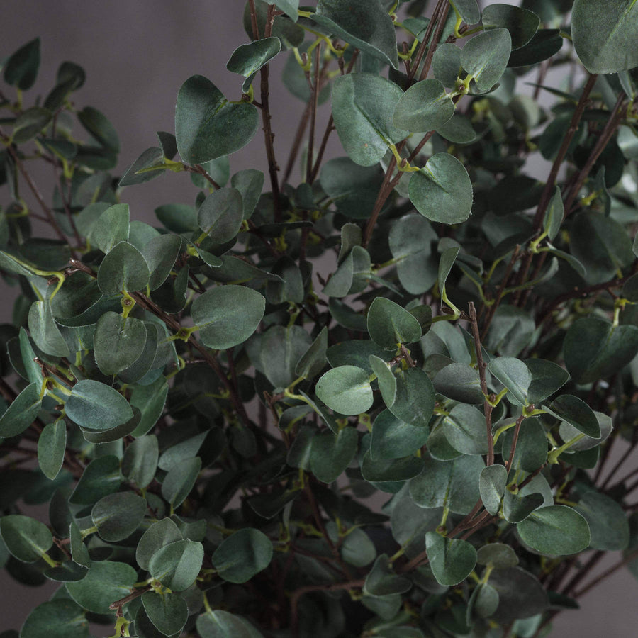Tall faux eucalyptus stem with realistic green leaves, perfect for floor vases and year-round home decor. by Sostter at brixbailey.com