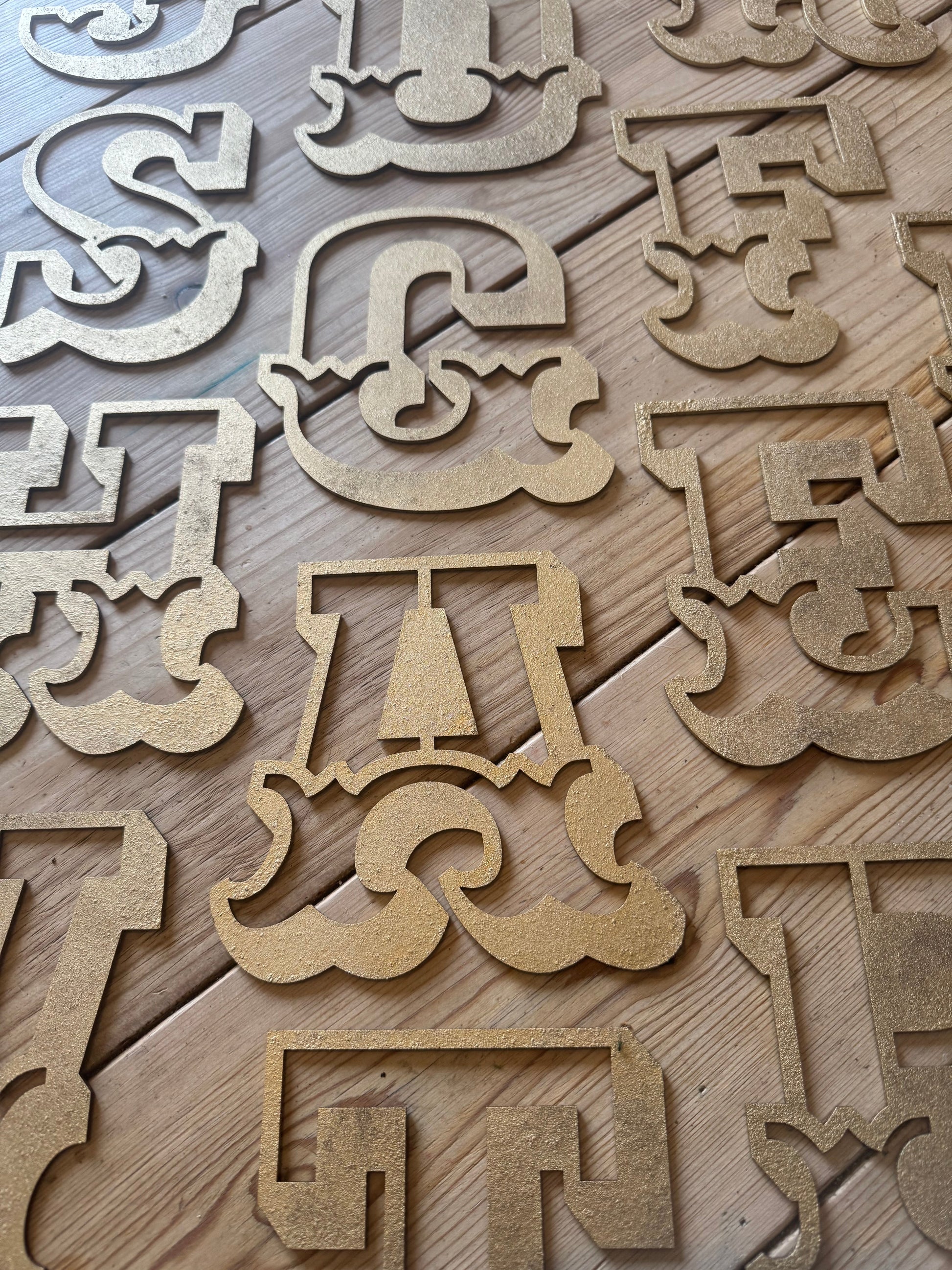 A-Z Rustic 5" or 12" Gold Metal Carnival Letters.