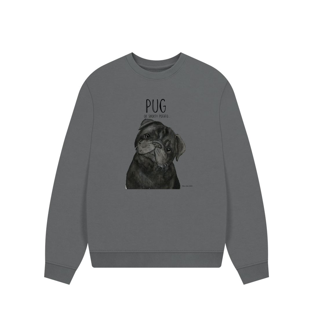 Snorty Potato Oversized Sweatshirt – Cozy, Just Like Your Pug!