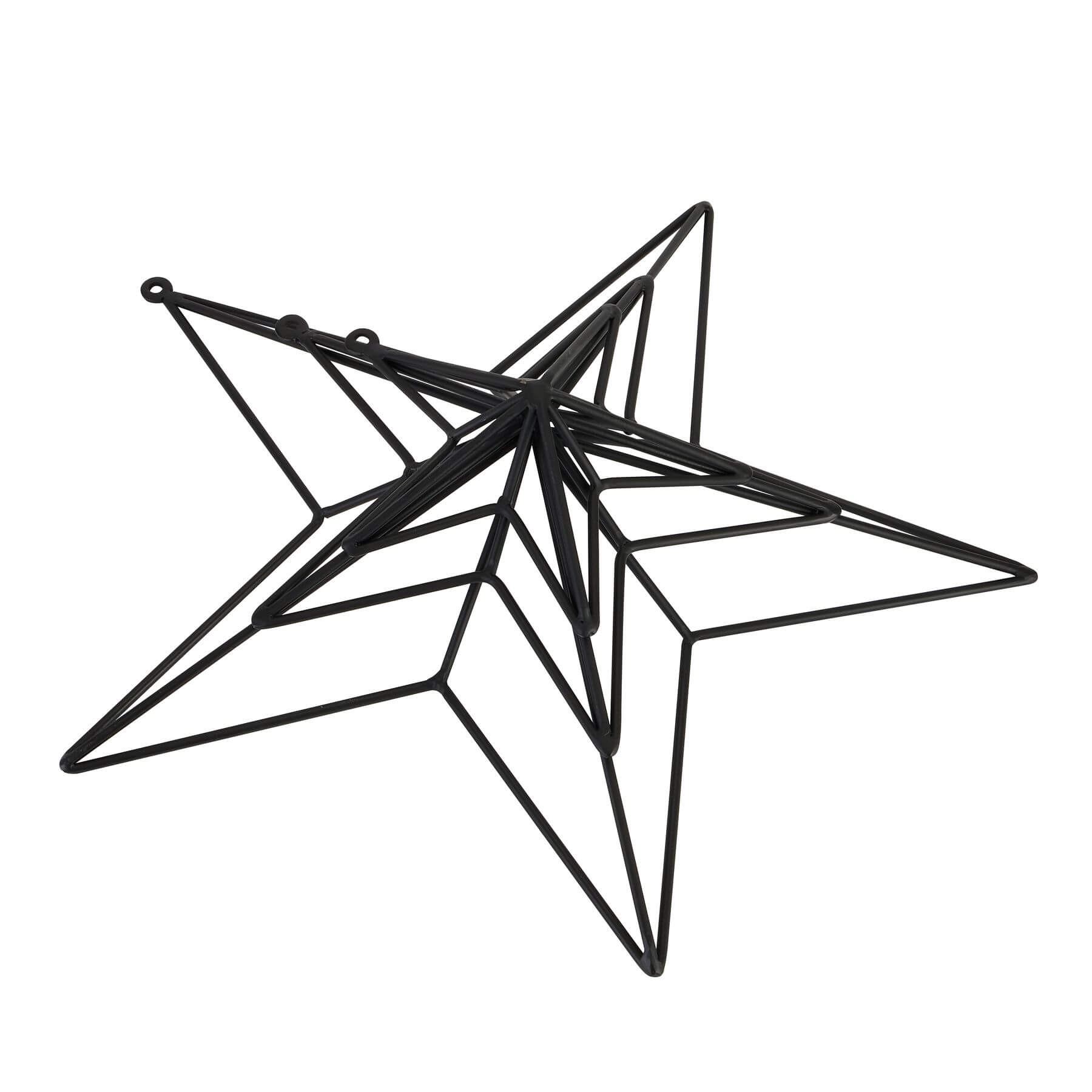 Matte black convex metal star wall art, modern 3D decor for contemporary or industrial interiors, 35cm wide. by Sostter at brixbailey.com