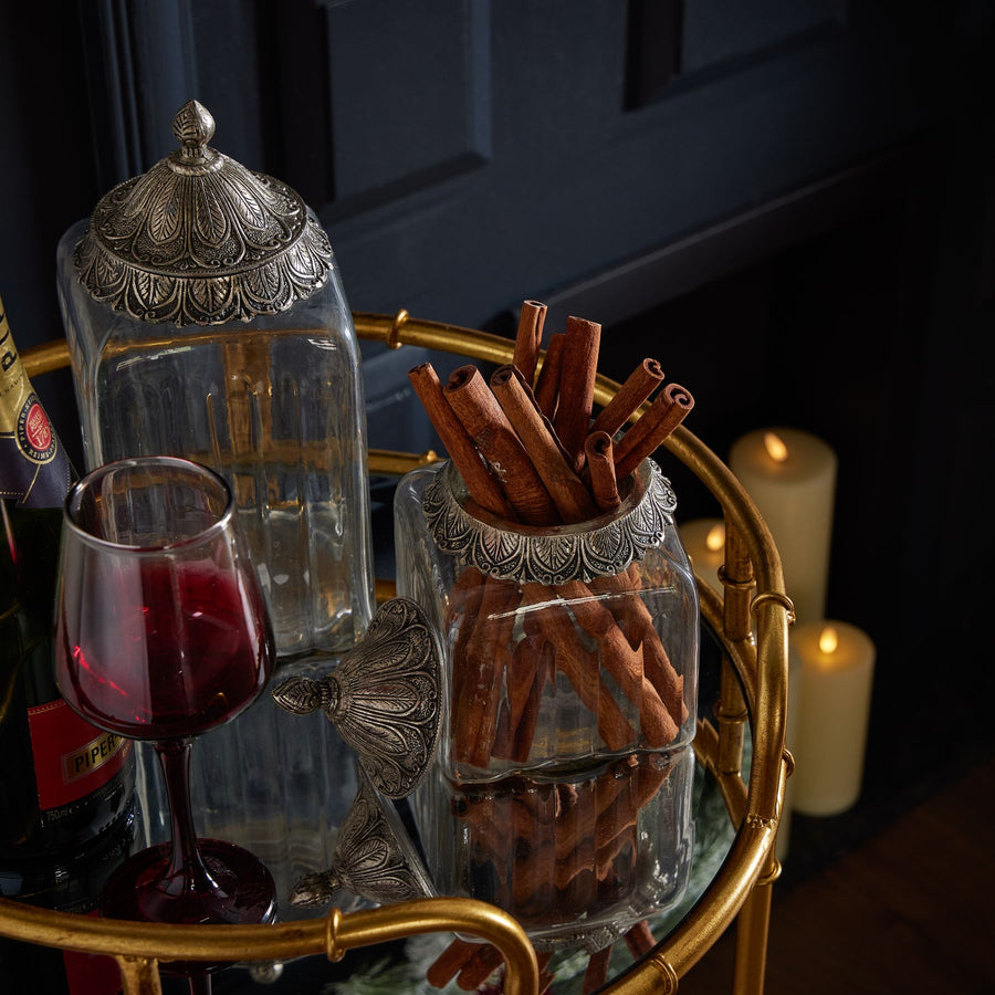 The Noel Collection Silver Forest Medium Candle Holder