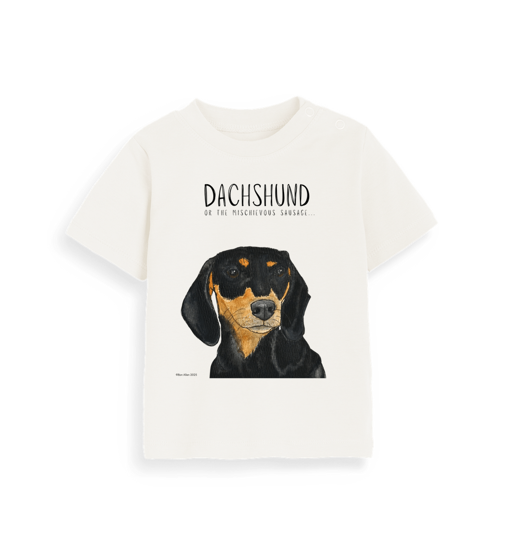 Black & Tan Dachshund Baby Tee – Small But Mighty!