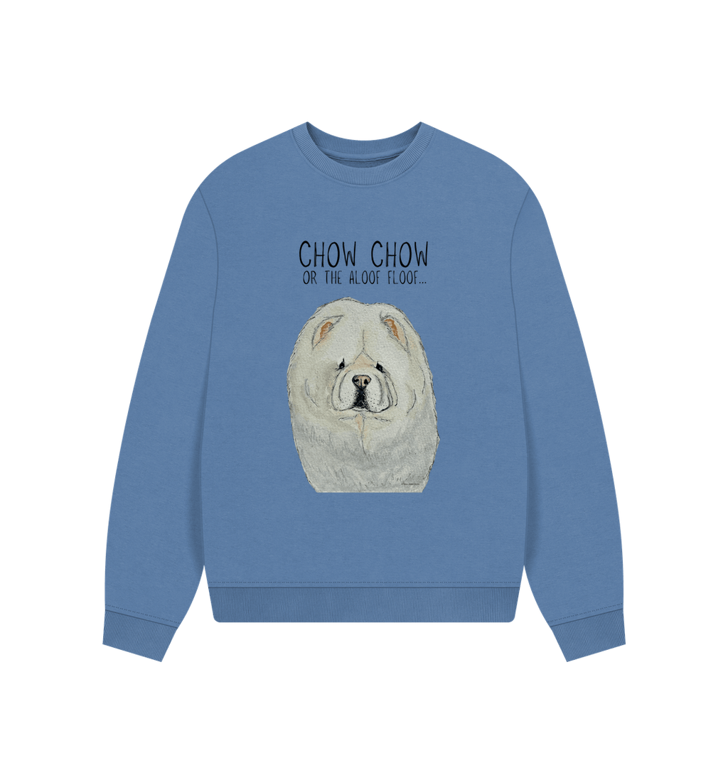 Snuggle Up in Style with the Cream Chow Chow Women's Oversized Sweatshirt – Aloof Floof Approved!
