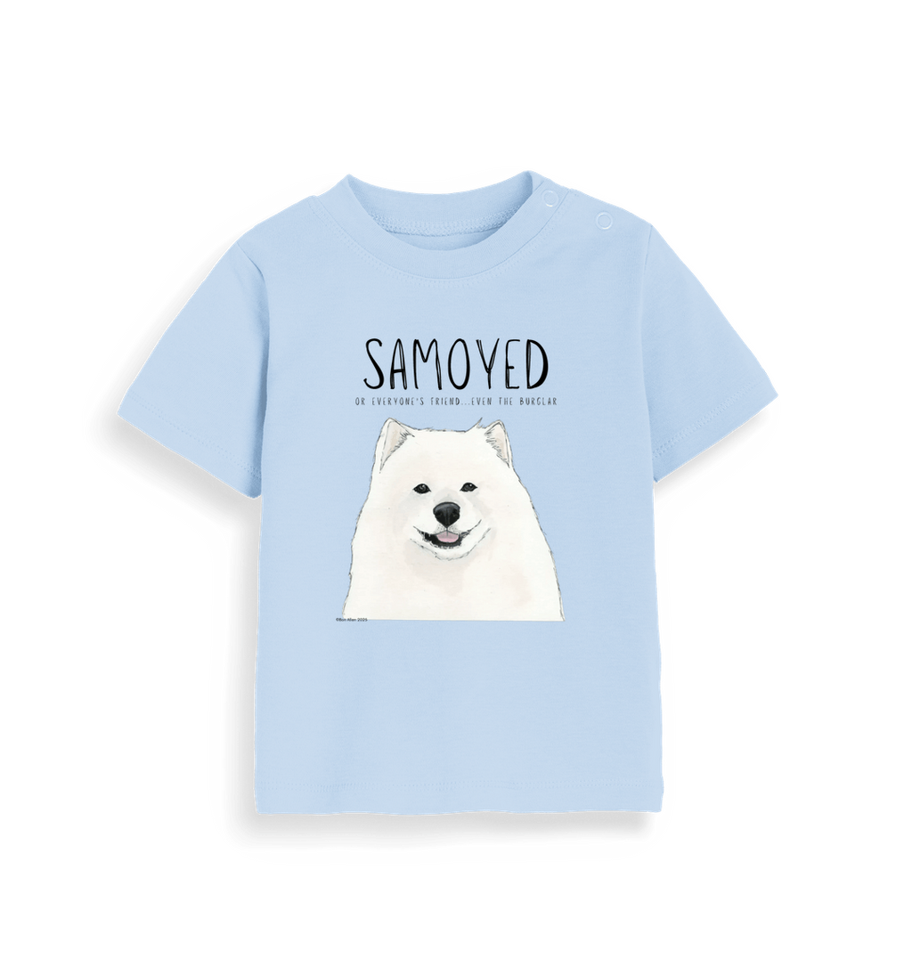 Samoyed Baby T-Shirt: Everyone’s Friend, Even the Burglar
