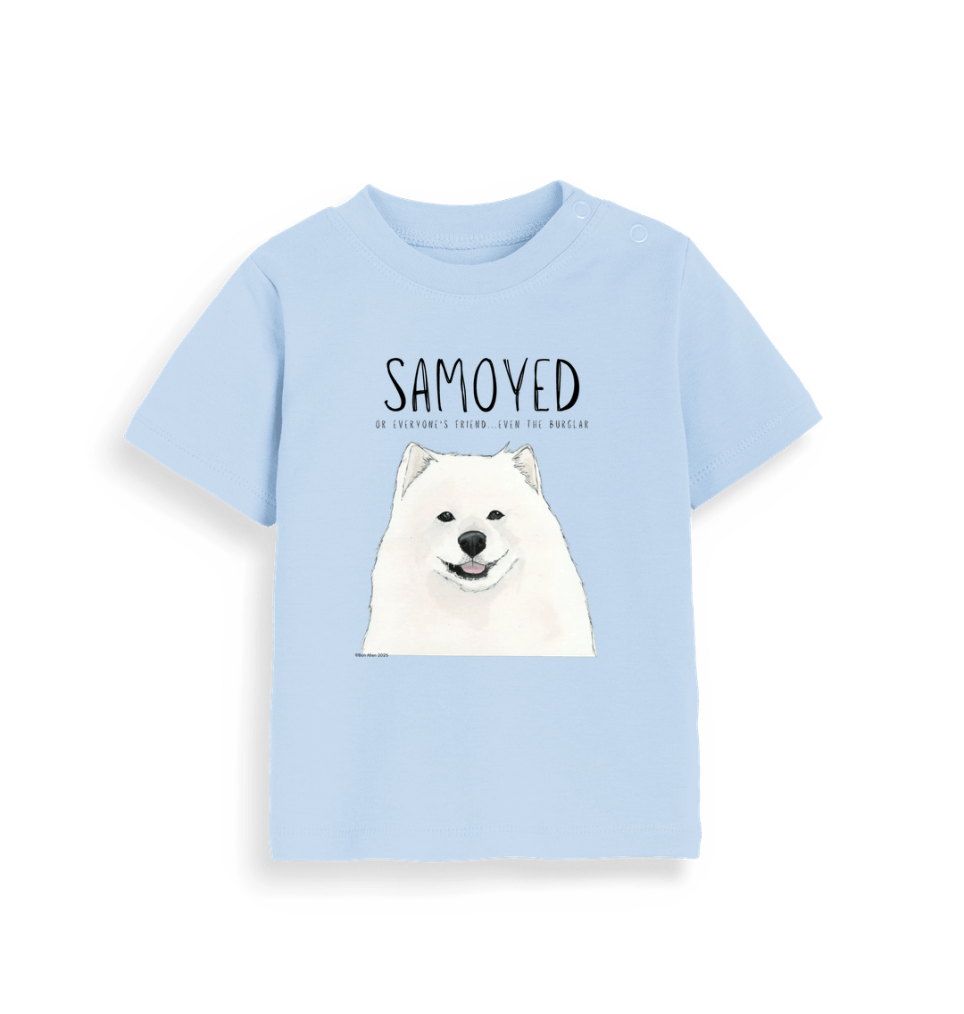 Samoyed Baby T-Shirt: Everyone’s Friend, Even the Burglar