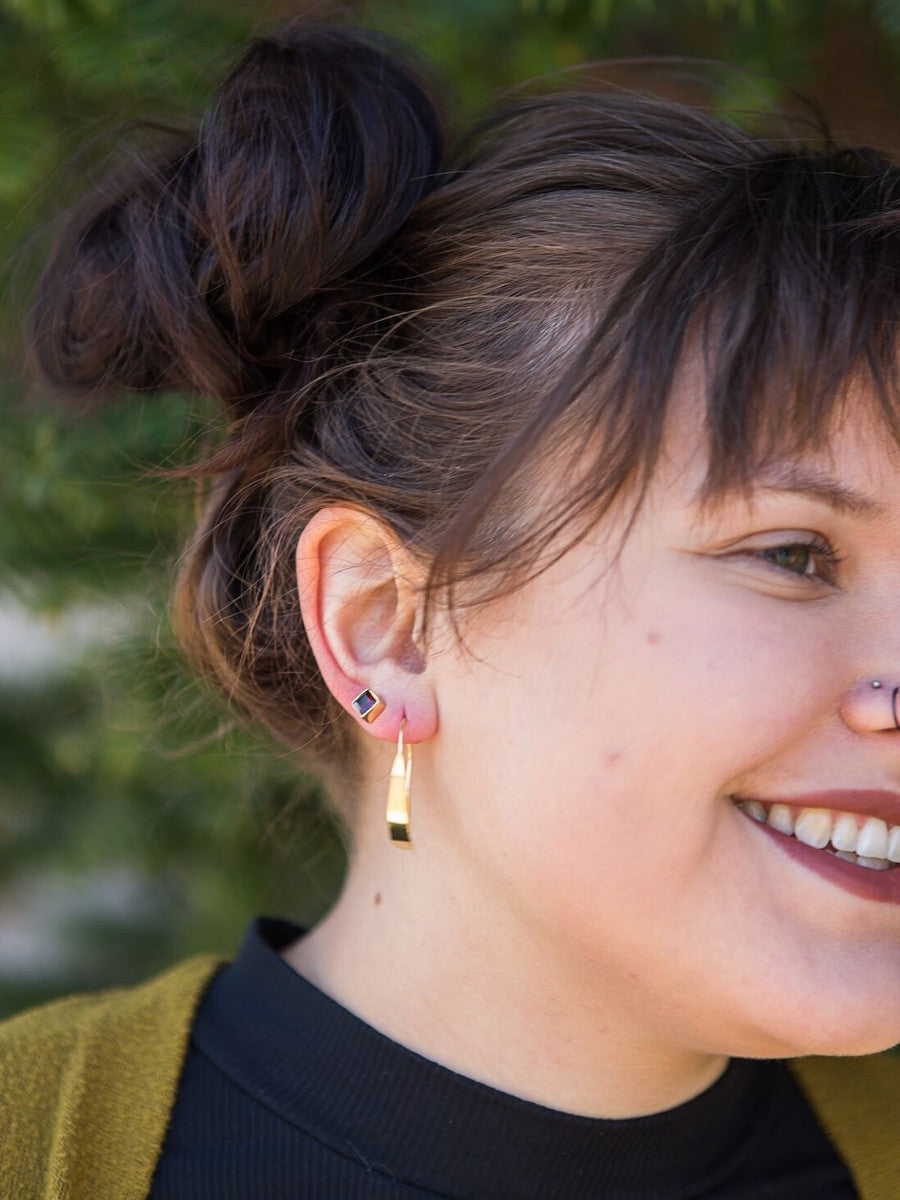 Crystal Waters Studs in Brass