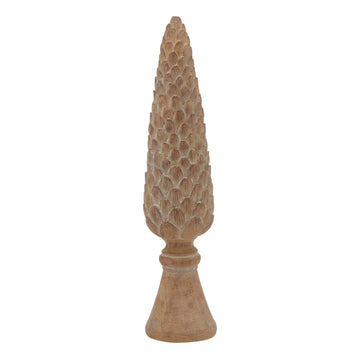 Handcrafted oversized pinecone sculpture in rich brown resin, showcasing intricate natural details for home decor by Sostter at brixbailey.com