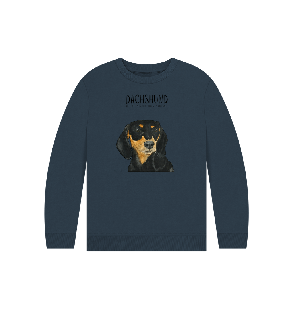 Snuggly Black & Tan Sausage Dog Kids' Sweatshirt – Ethically Made Cuteness!