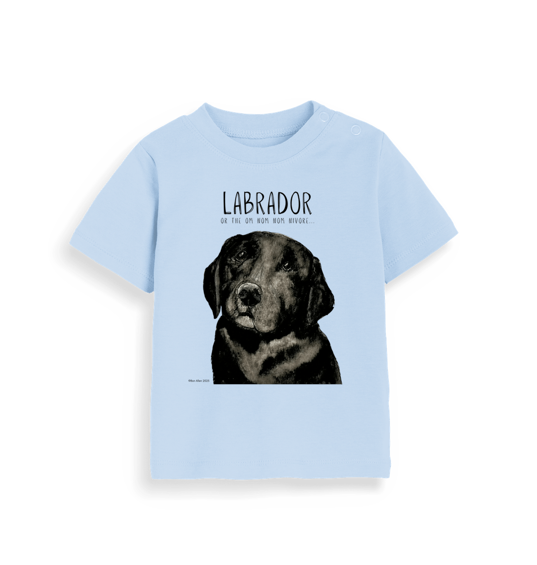 Tiny Tummy, Big Appetite – Baby’s First Black Labrador Tee