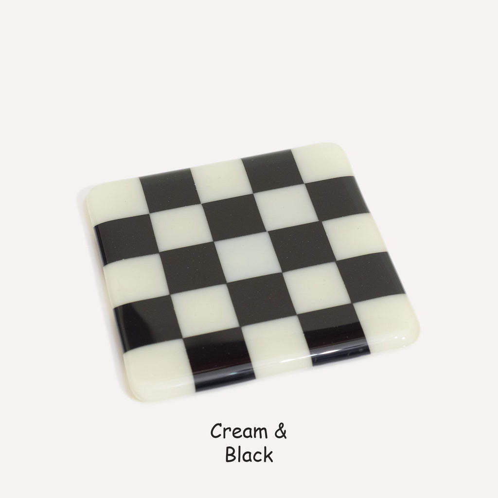 10cm Chequered Dual Colour Coaster - Oceanside Collection