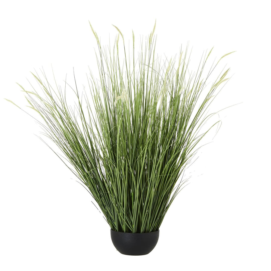 Large artificial onion grass plant in black pot, 90cm tall with realistic green blades, perfect for home decor by Sostter at brixbailey.com