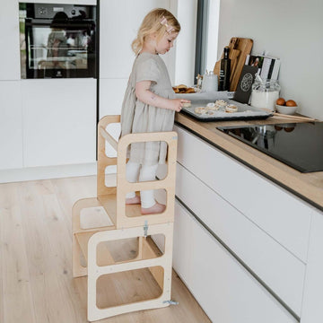 2-in-1 Convertible Kitchen Tower - Versatile & Child-Friendly by Montessori House Bed at www.brixbailey.com