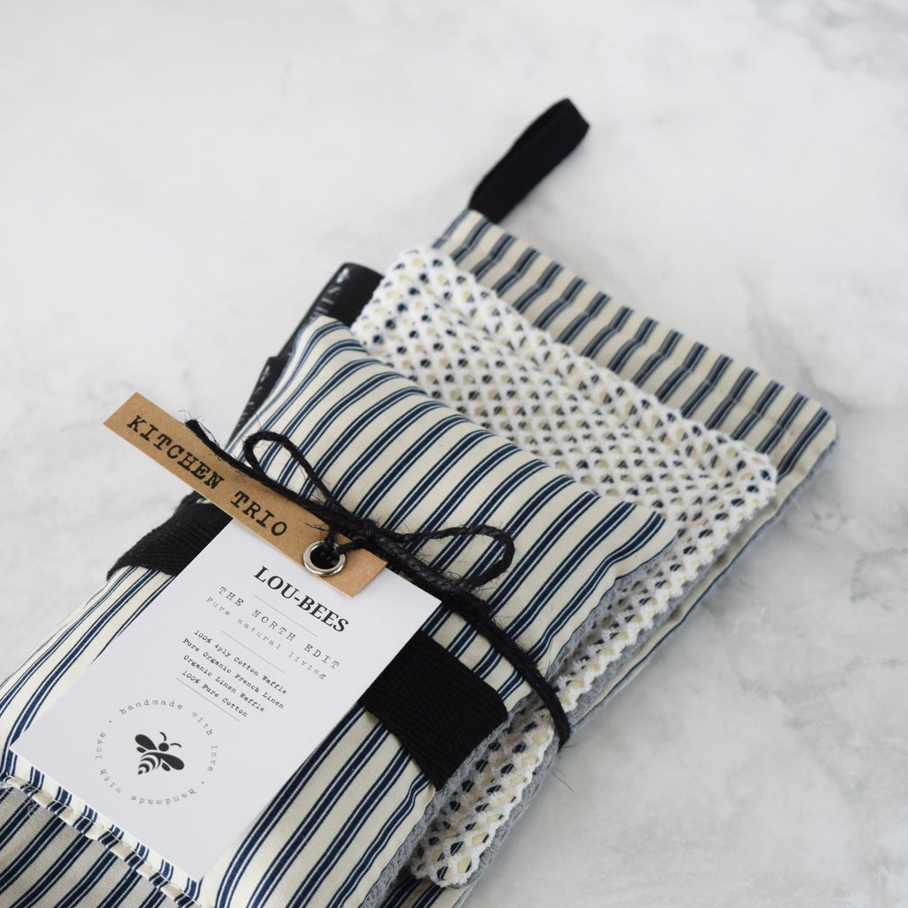 Navy Striped Dish Scour