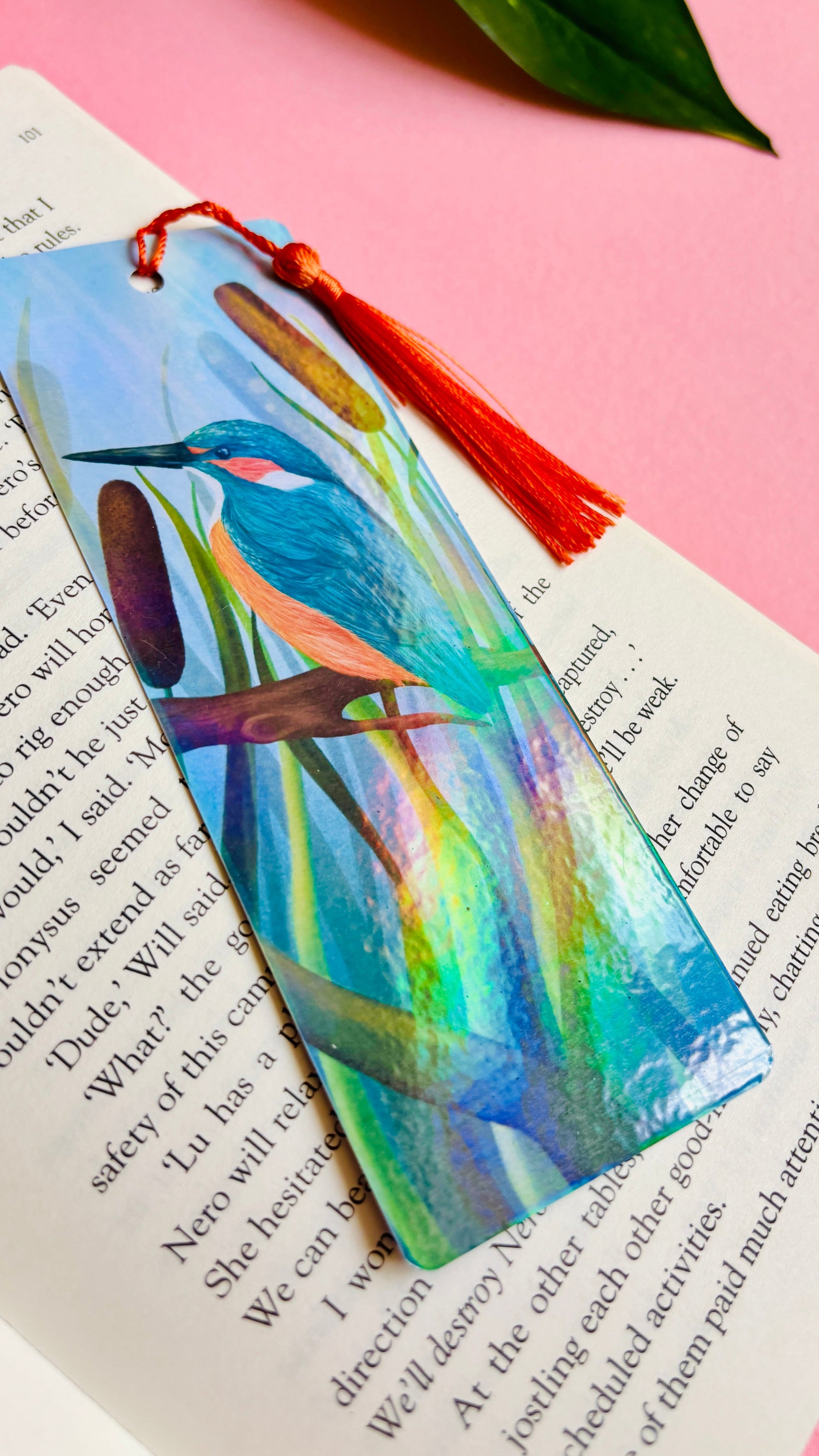 Kingfisher Handmade Bookmark with Holographic Finish