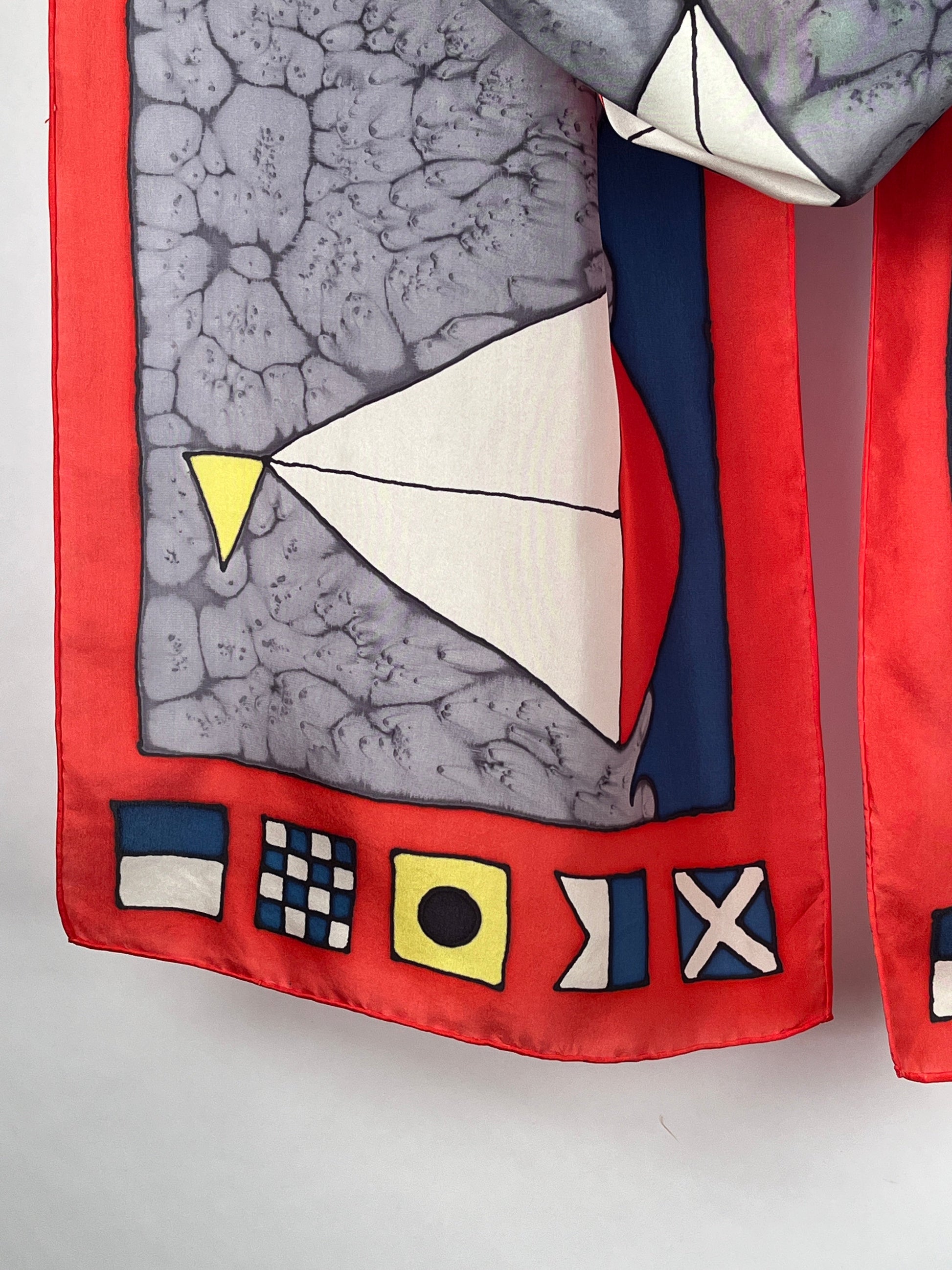 “Ahoy Sailor!” - Hand-dyed Silk Scarf - $140