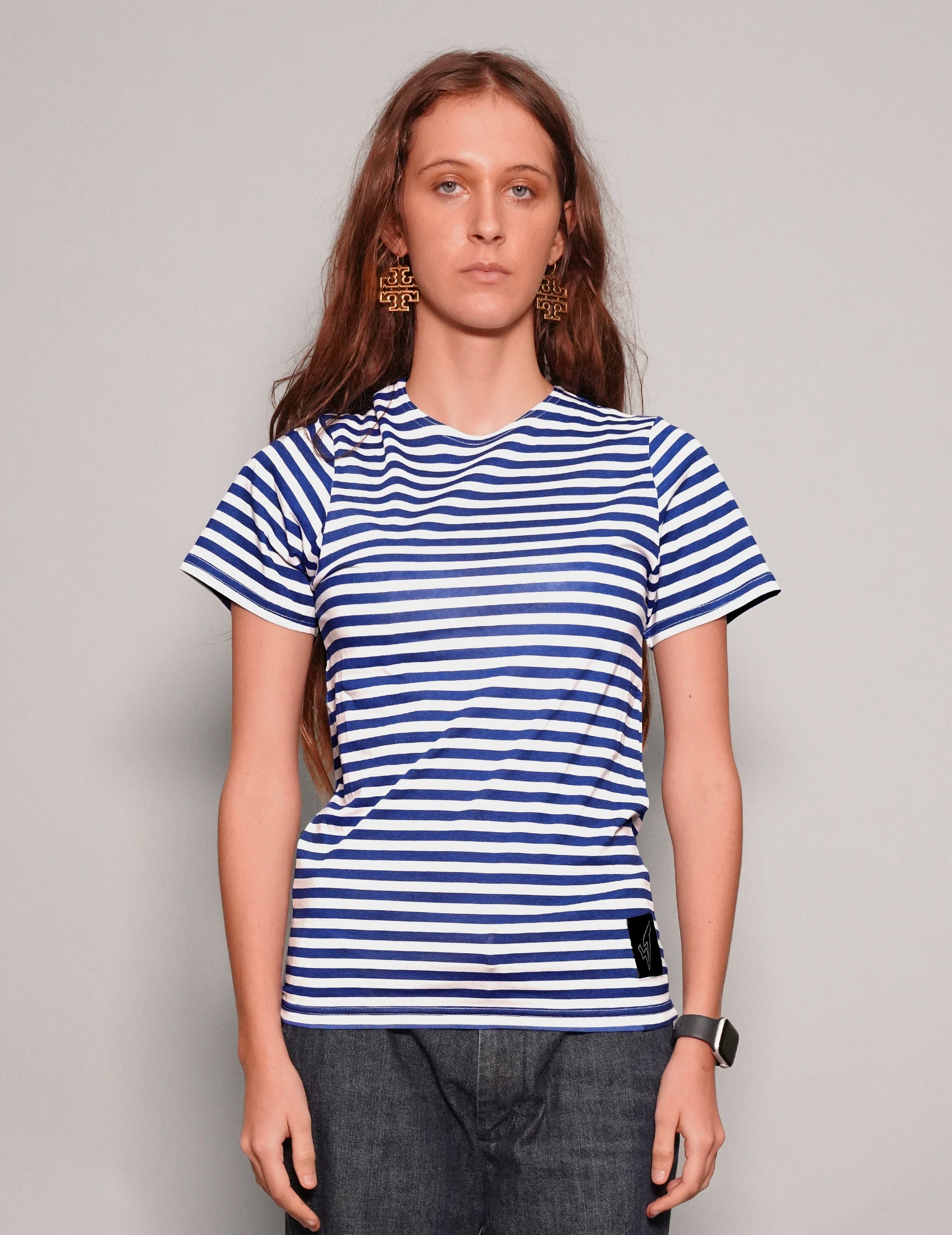 Vintage Naval T-Shirt in Blue Stripe