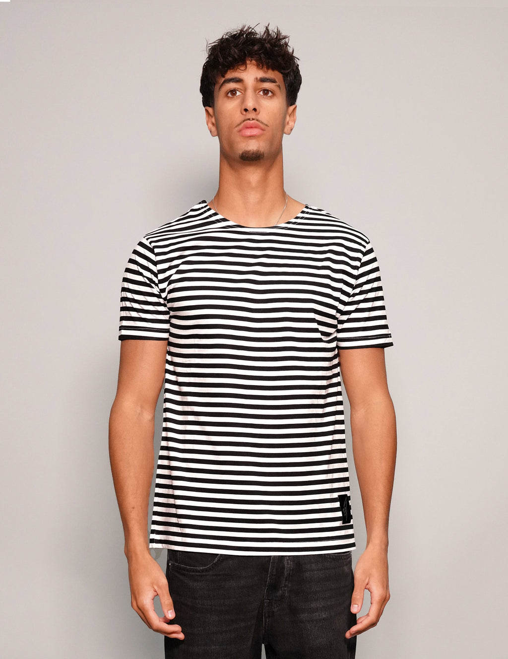 Vintage Naval T-Shirt in Black Stripe