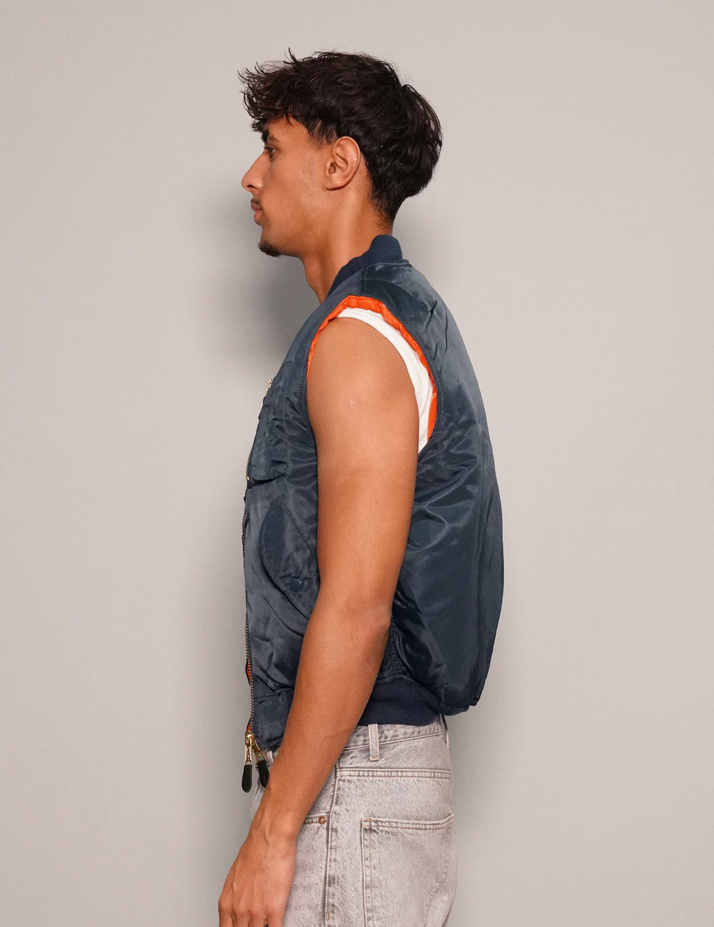 Bomber Gilet in Navy