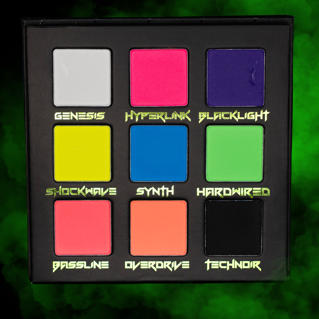 Cyberpunk Neon Eyeshadow Palette UV Reactive
